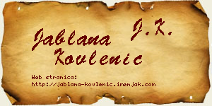 Jablana Kovlenić vizit kartica